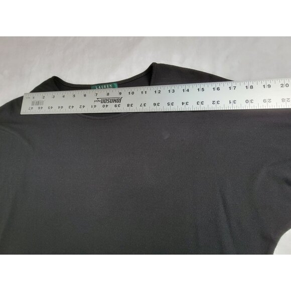 Lauren Ralph Lauren Womens Black Stretch 3/4 Dolman Sleeve Shift Dress Medium - Picture 6 of 8